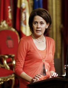 Yolanda Barcina, en el Palacio de Navarra. Jesús Diges EFE