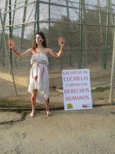 Protesta en la valla