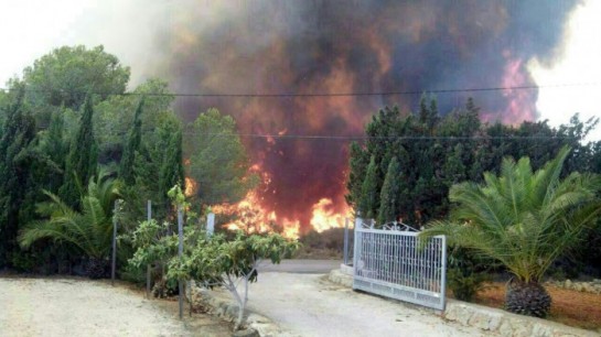 Un incendio arrasa el P. N. del Montgó y obliga a evacuar a 1.500 personas de Denia y Jávea (Alicante)