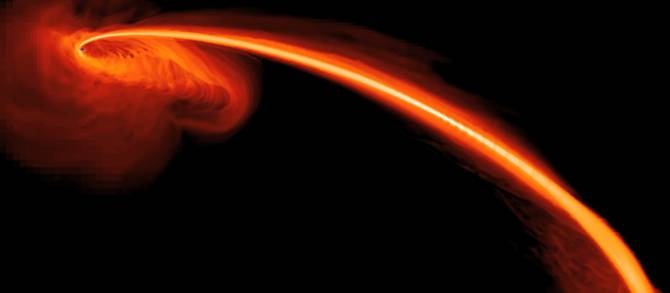 Una estrella escapa de un agujero negro