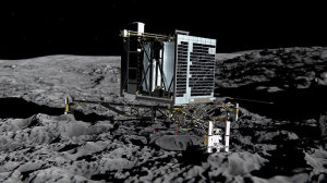 El módulo Philae sobre la superficie del cometa. (Foto: ESA).