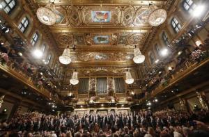 La Orquesta Filarmónica de Viena durante el concierto de Año Nuevo el 1 de enero de 2013 en Viena/AFP