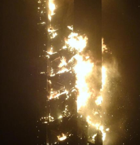 Incendio de la torre 'Antorcha'. TWITTER