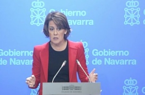Yolanda Barcina en rueda de prensa. Gobierno de Navarra