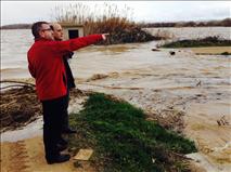 Alberto Catalán, presidente del Parlamento Foral, visita las zonas inundadas de Navarra