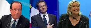 Izda a dcha. Holland, Sarkozy y Le Pen