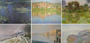 Fotocomposición de lienzos del pintor impresionista francés Claude Monet divulgada el 6 de abril de 2015 por la casa de subastas Sotheby's de Nueva York.
