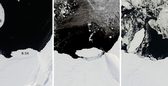La NASA capta el nacimiento de un gran iceberg en la Antártida