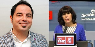Ramón Alzórriz y Maite Esporrín en la delegación del PSN en la Conferencia Municipal del PSOE