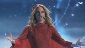 Edurne durante el ensayo del viernes, un día antes de Eurovisión