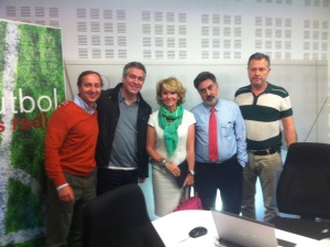 Izda a dcha. Carlos Cuesta, Balcarce, Esperanza Aguirre (PP) Luis del Pino y Asís Timermans