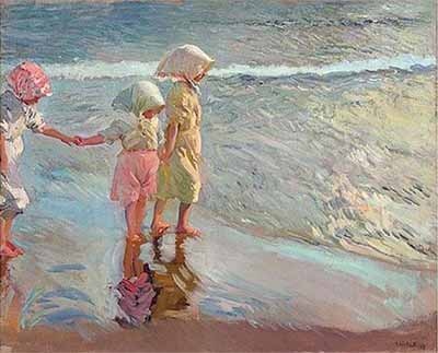 Sale a subasta 'Las tres hermanas en la playa' de Sorolla