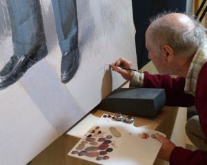 Antonio López firma 'La familia de Juan Carlos I'. / PATRIMONIO NACIONAL