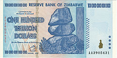 Zimbabue retirará los billetes de cien trillones de dólares zimbabuenses