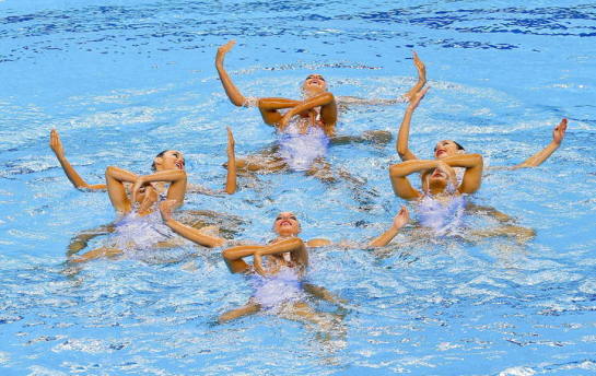 El equipo español de sincronizada, plata en Bakú