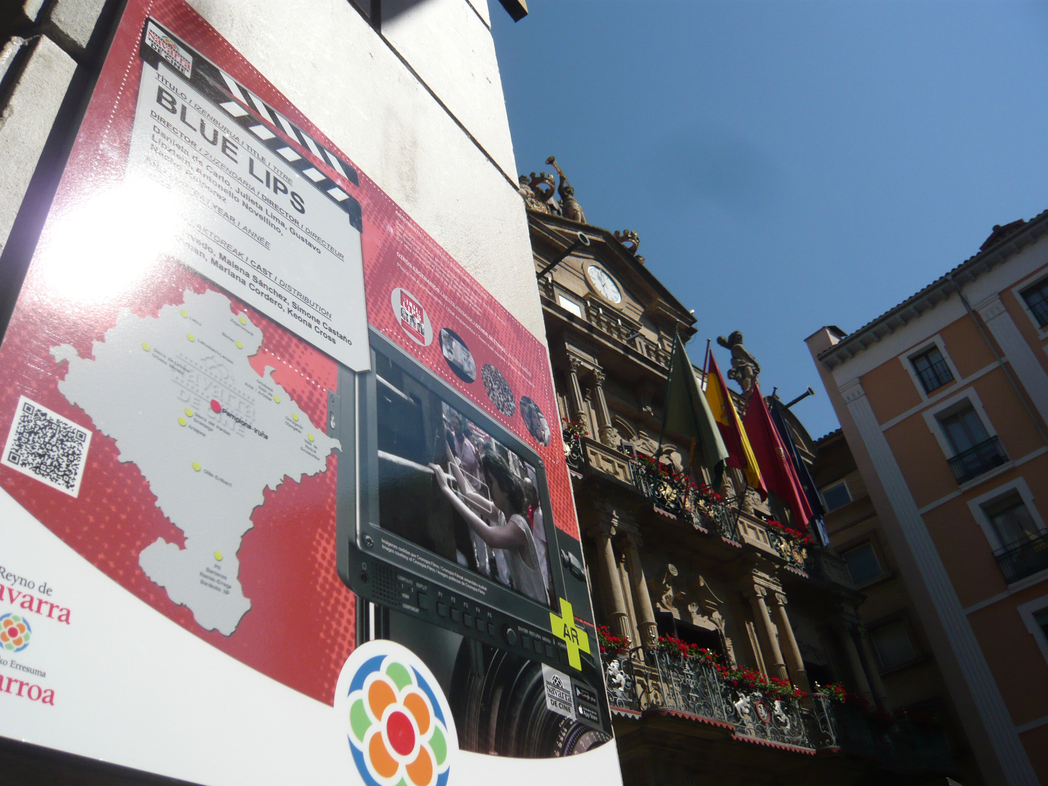 Colocados los primeros carteles de la Ruta del Cine en Navarra