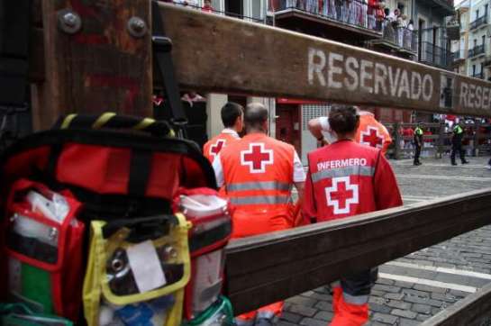 Cruz Roja atiende a 45 personas tras el cuarto encierro de las fiestas 
