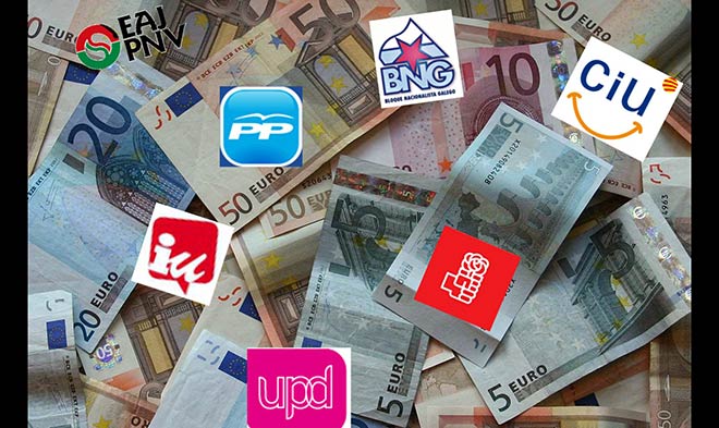 Los partidos recibieron 216 millones de financiación pública en 2013