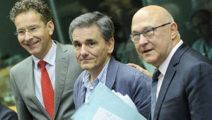  Eurogrupo-Jeroen Dijsselbloem, Euclides Tsakalotos yMichel Sapin. DR