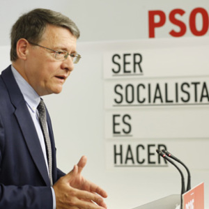 Jordi Sevilla,durante una rueda de prensa en Ferraz