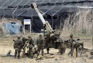 Soldados surcoreanos en Paju, Corea del Sur.