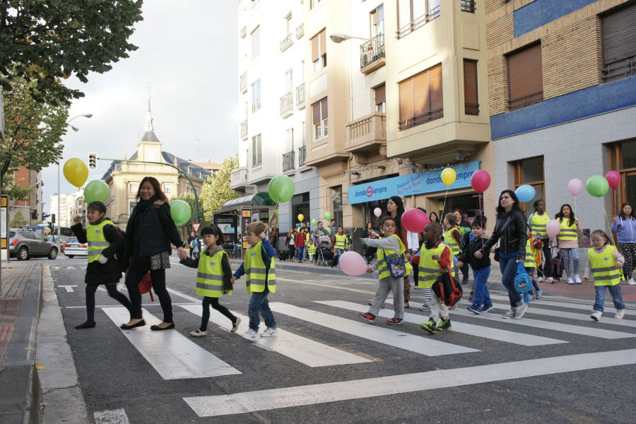 Prueba piloto del ‘pedibús’ en Pamplona