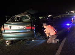 Una mujer de 62 años, herida muy grave en un accidente en Tiebas en el que otras tres personas han sufrido heridas leves