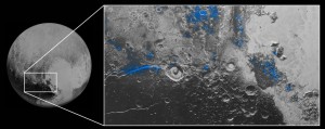 Plutón agua congelada-cielo azul-NASA