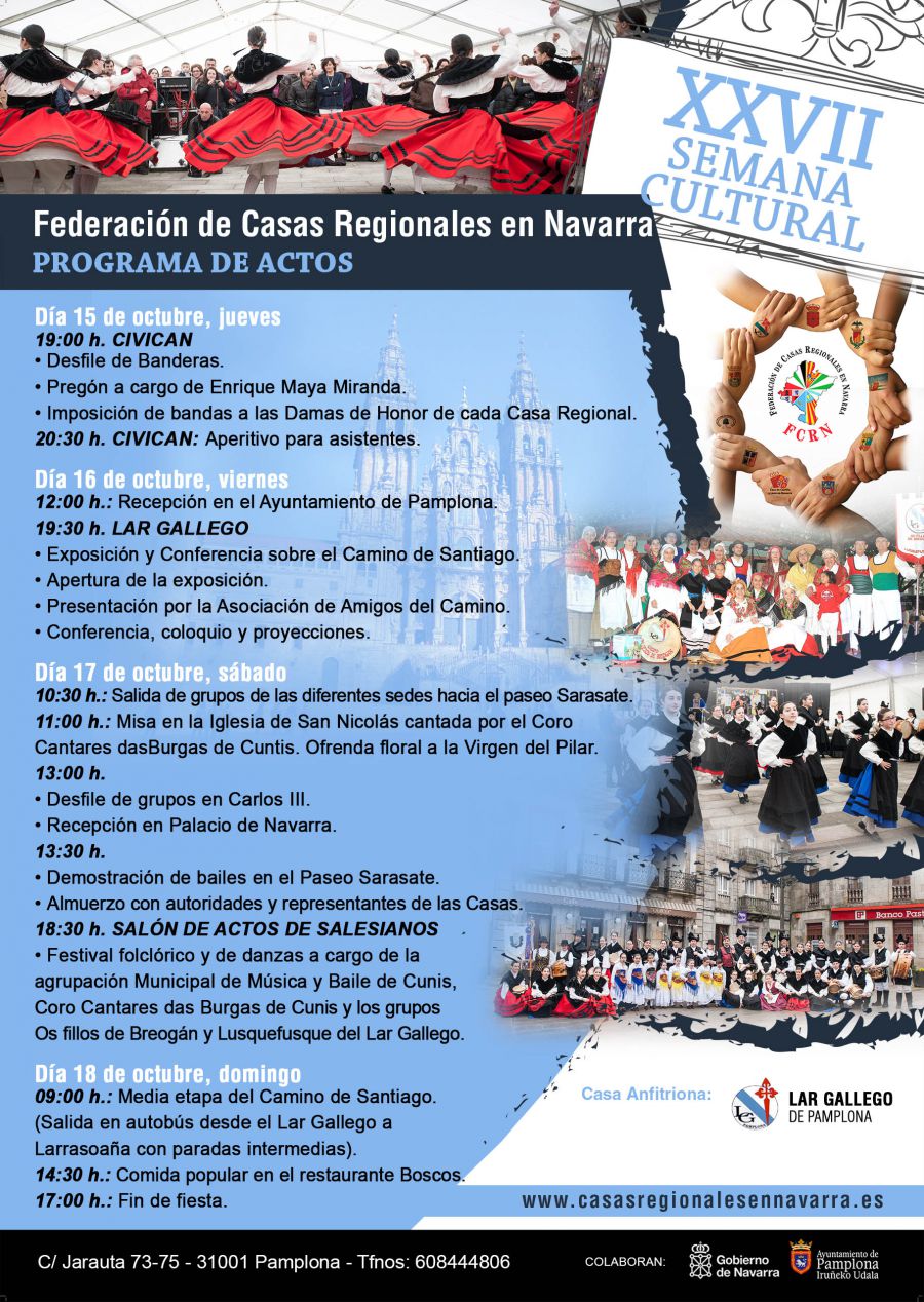 La Federación de Casas Regionales en Navarra celebran la XXVII Semana Cultural
