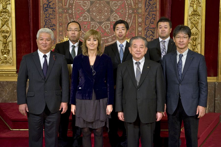 La consejera Ollo recibe en el Palacio de Navarra a una delegación de la ciudad japonesa de Yamaguchi
