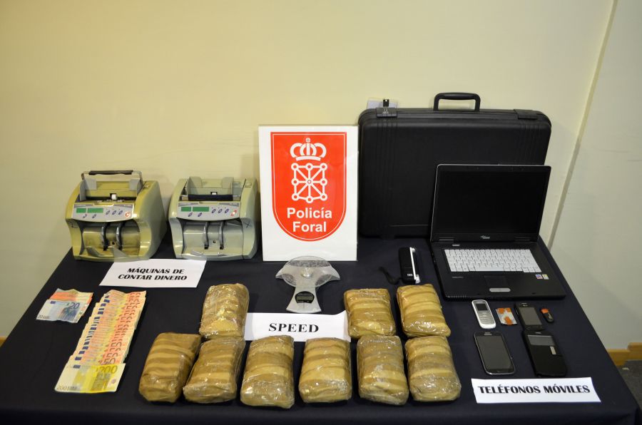 La Policía Foral detiene a cuatro personas y se incauta de 10 kilos de speed