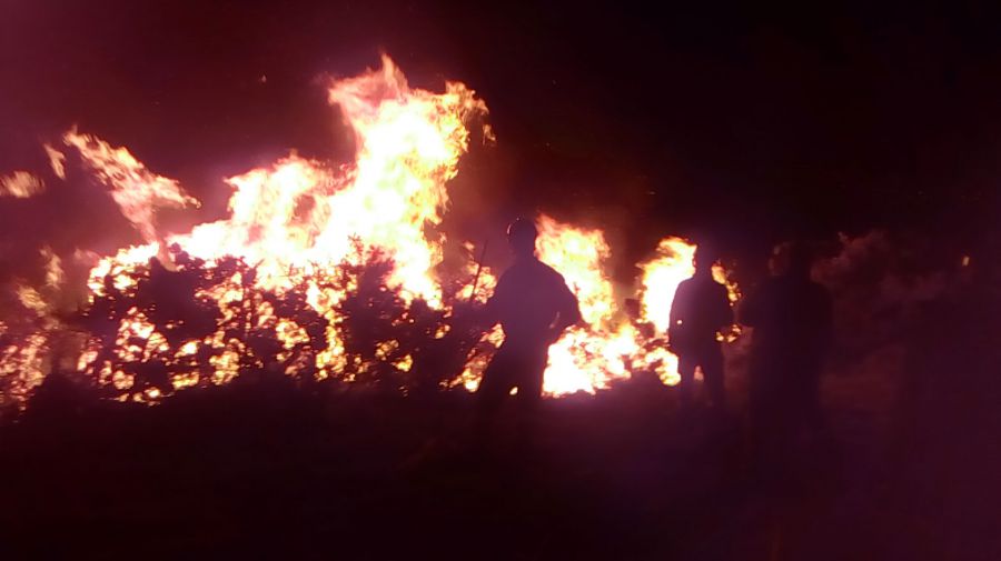Extinguido el incendio declarado ayer en Lecároz