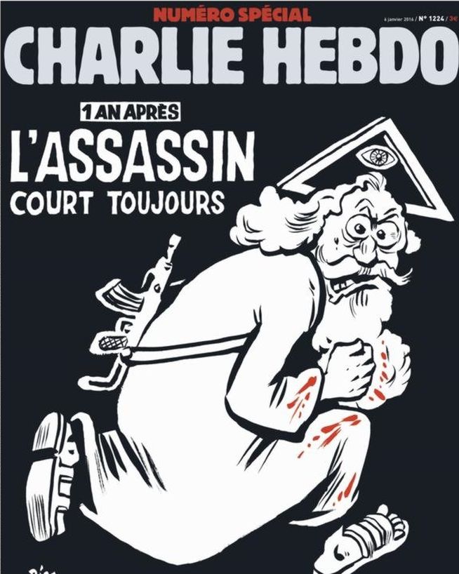 Un dios asesino ilustra la portada conmemorativa de Charlie Hebdo