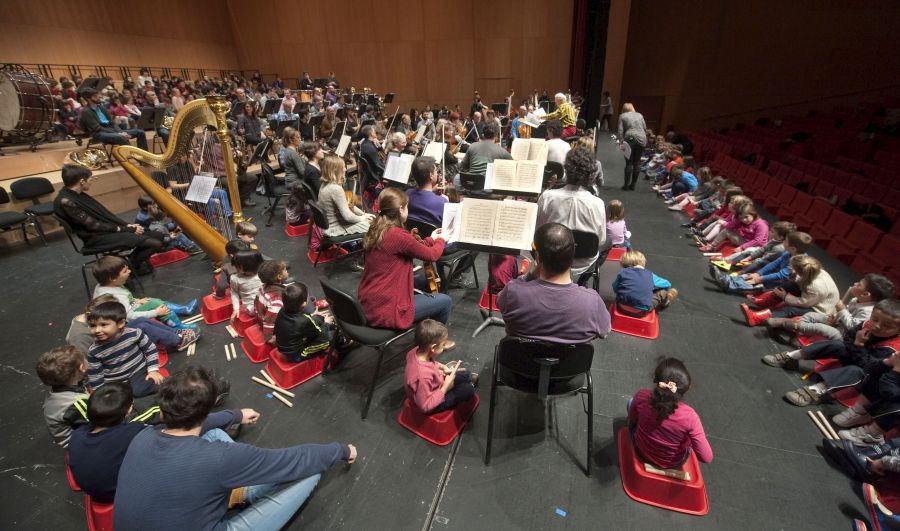 450 niños y niñas de 4 años tocan junto con la Orquesta Sinfónica de Navarra en una nueva iniciativa educativa