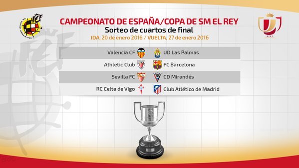 Athletic y Barcelona reeditarán en cuartos la última final de la Copa del Rey