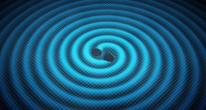 Las ondas gravitacionales son ondulaciones concéntricas que encojen y estiran la 'tela' del espacio-tiempo.