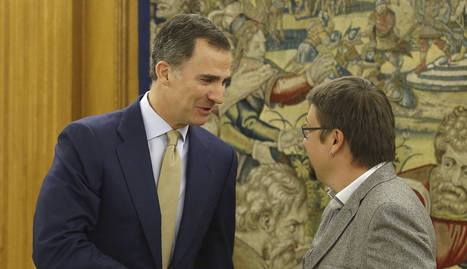 El Rey recibe de nuevo a Domènech (En Comú) en el penúltimo día de consultas