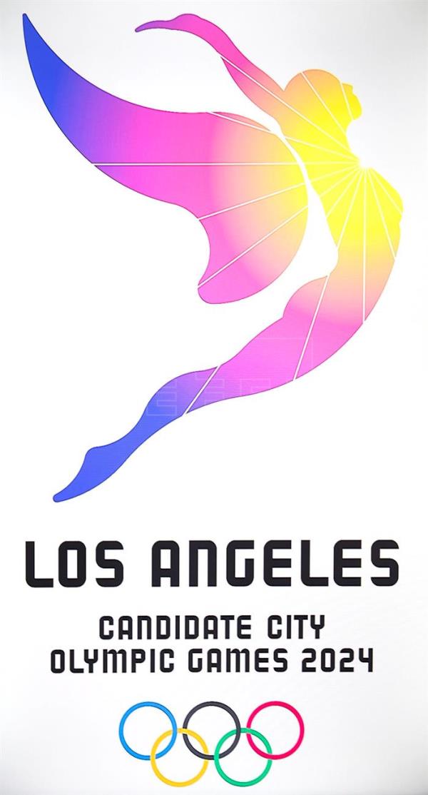 Un ángel iluminado por el sol, logotipo de la candidatura de Los Ángeles