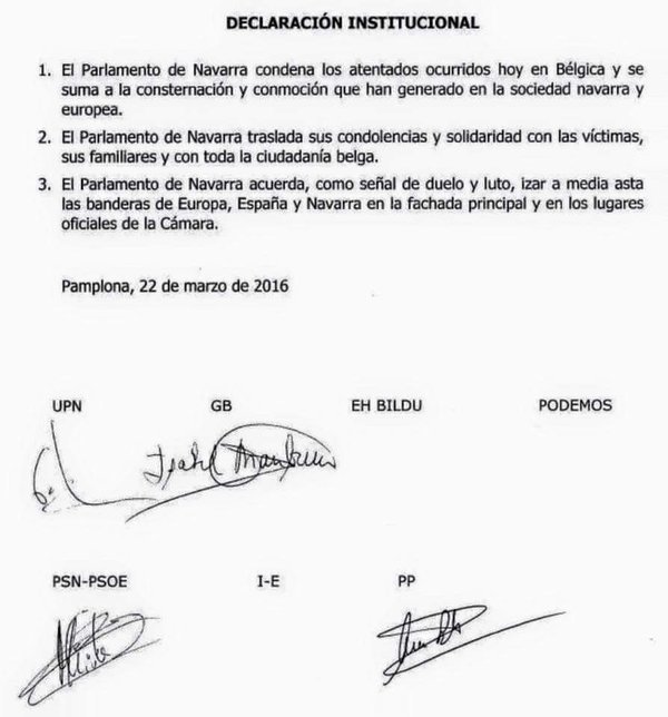 declaración institucional