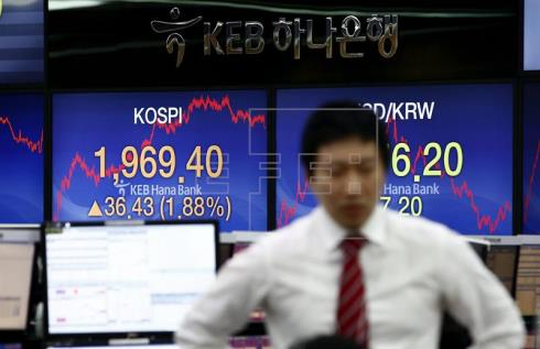 La Bolsa de Tokio y Seúl bajan un 3,40% y 0,28% respectivamente al cierre