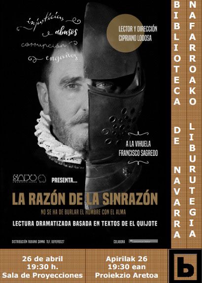 AGENDA: 26 de abril, Biblioteca de Navarra, lectura dramatizada de El Quijote
