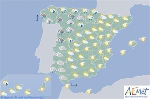 Hoy seguirá lloviendo en Galicia, Castilla y León y norte de Extremadura