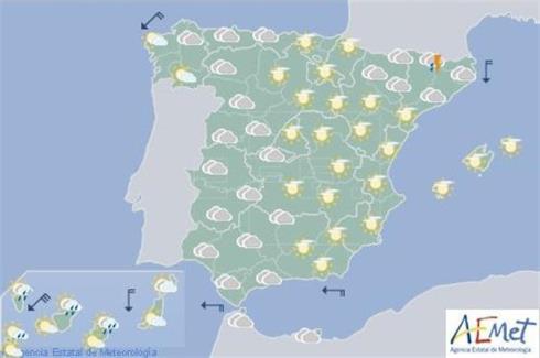 Hoy, viento fuerte en Canarias y temperaturas en ascenso en el noreste