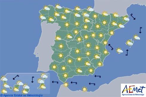 Temperaturas en ascenso excepto en el área mediterránea