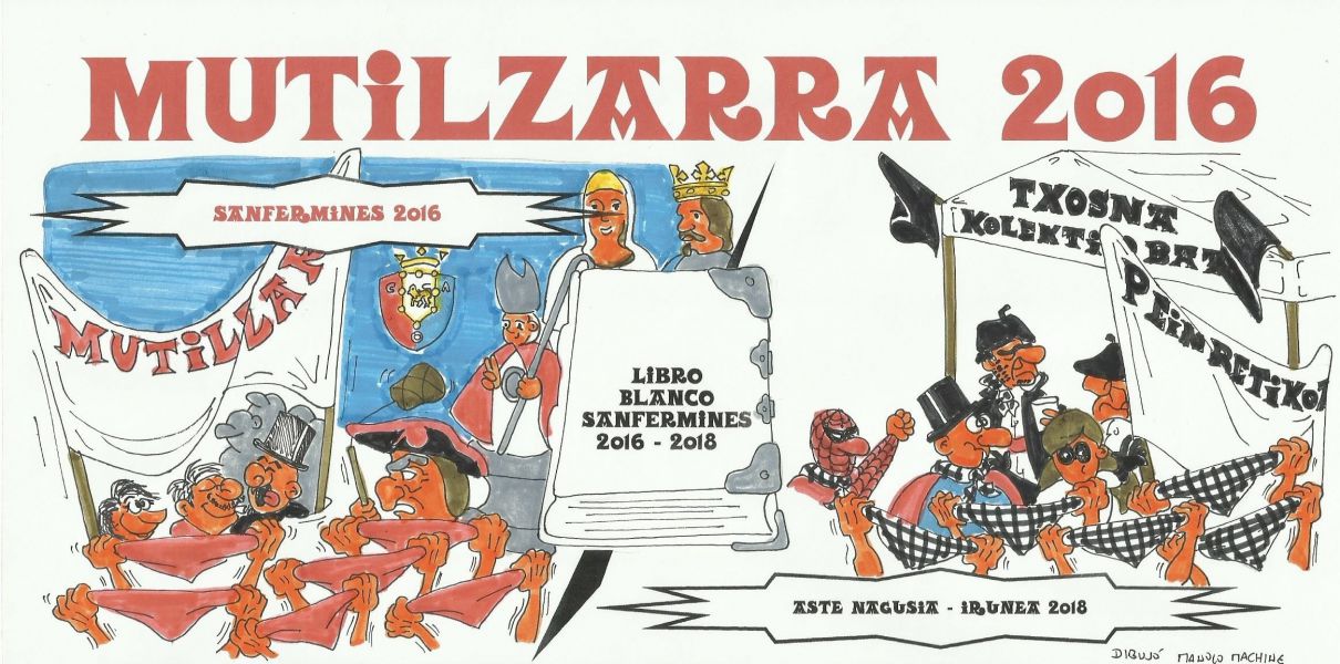 La Peña Multizarra ya viste la pancarta de San Fermín