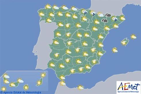 Hoy cielos nubosos en País Vasco, Navarra, Pirineos y nordeste de Cataluña