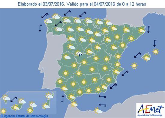 Hoy se suavizará el calor extremo en el sur y lloverá en el interior