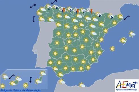 Posibilidad de tormentas en oeste de Castilla y León y norte de Extremadura, en Navarra lluvias débiles