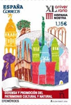Correos presenta un sello del 40 Aniversario de Hispania Nostra