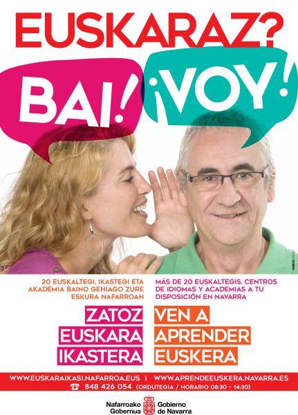 El Gobierno foral lanza una campaña para el aprendizaje de euskera dirigida a adultos